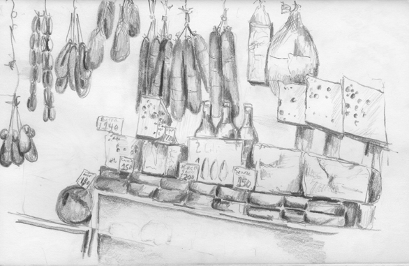 Sketch of Mercato Centrale - Florence, Italy